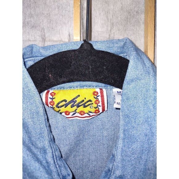 Vtg Chic Med Sweet Chic Denim Top - Picture 4 of 11